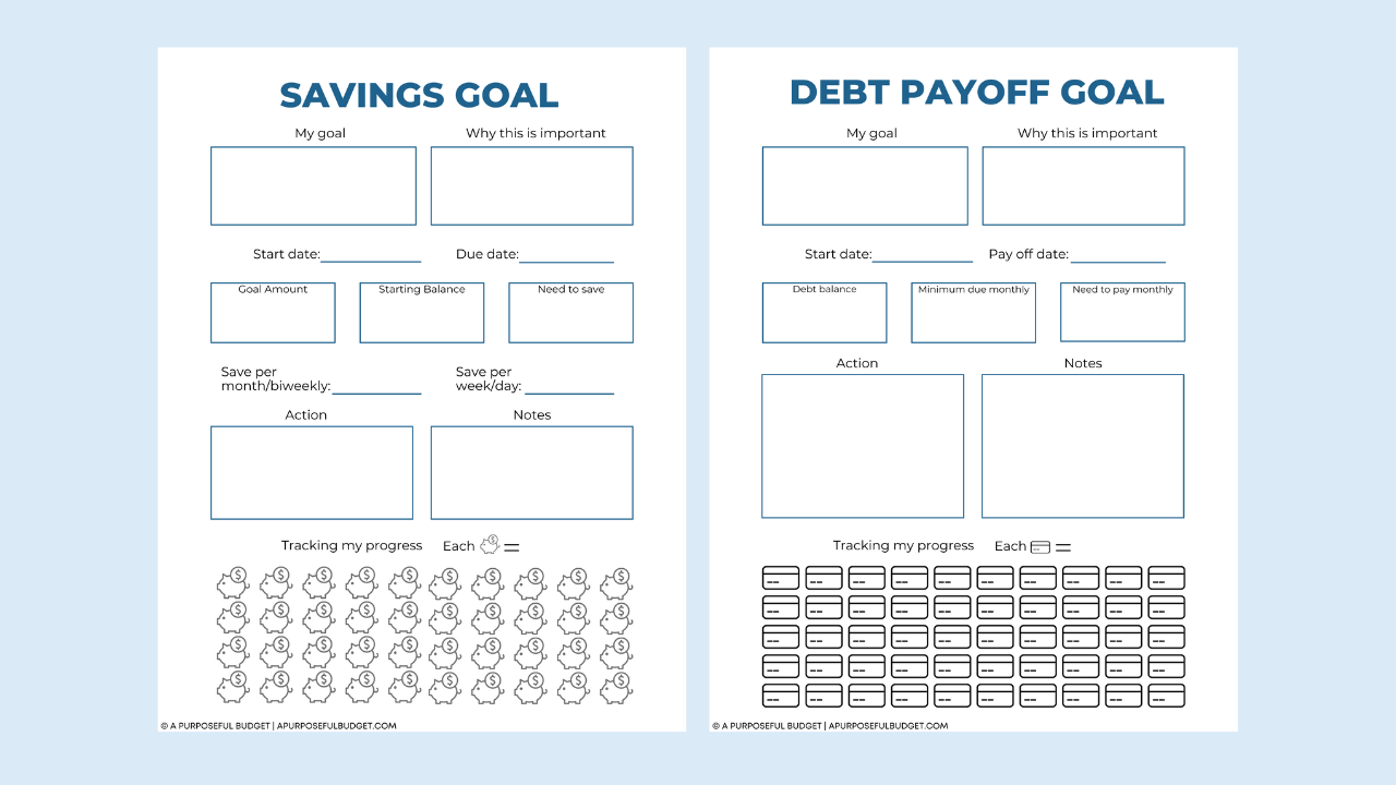 (Printable) Financial Goal Setting Packet