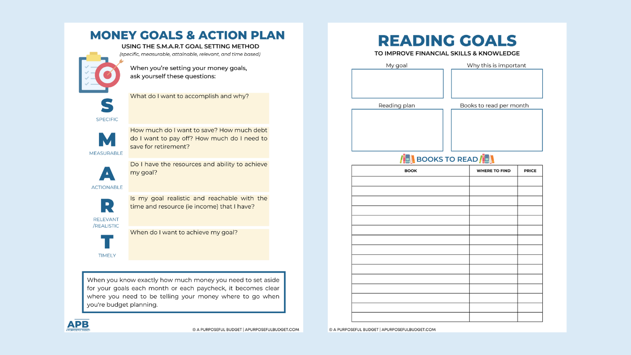 (Printable) Financial Goal Setting Packet