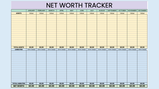 Net Worth Tracker Spreadsheet