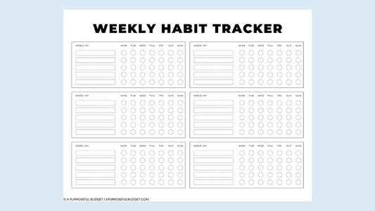 (Printable) Weekly Habit Tracker